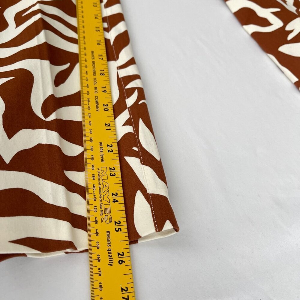 SPANX On-the-Go Ankle Slim Straight Pant Pull On Clay Zebra Stripe Brown Women L - Picture 14 of 16